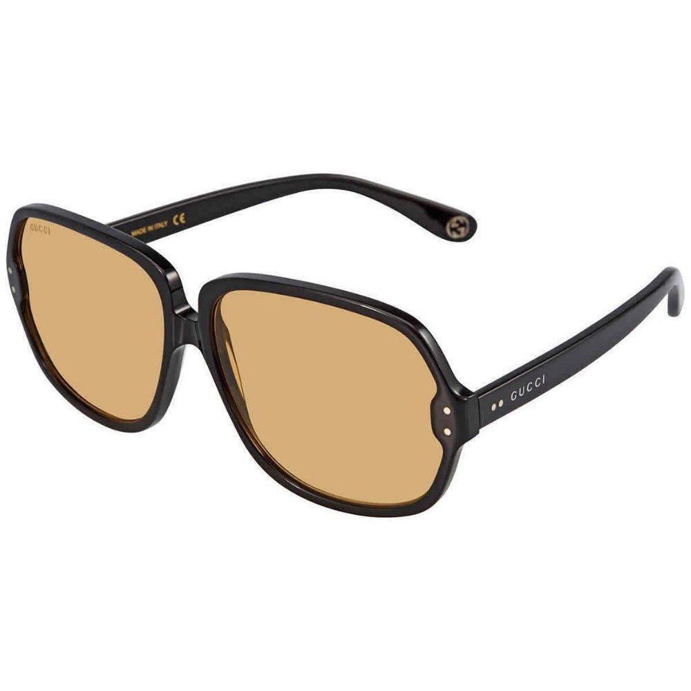 NEW Gucci Yellow and Black Round Men's Sunglasses